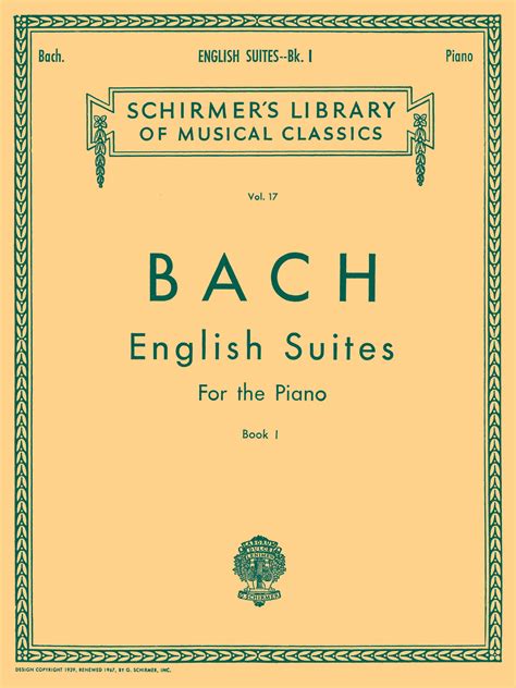 J S Bach English Suites Book 1 — Early Music Shop