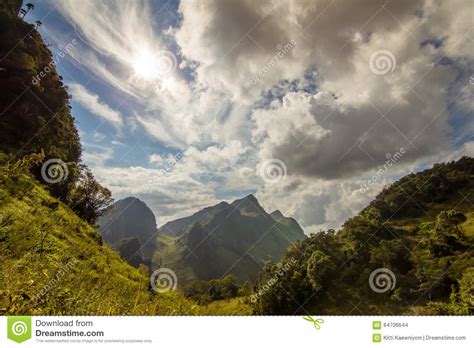 Beautiful Couldy With Mountain Scenery Stock Photo Image Of Range