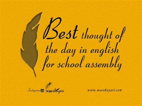 Best Thought Of The Day In English For School Assembly Thought Of The