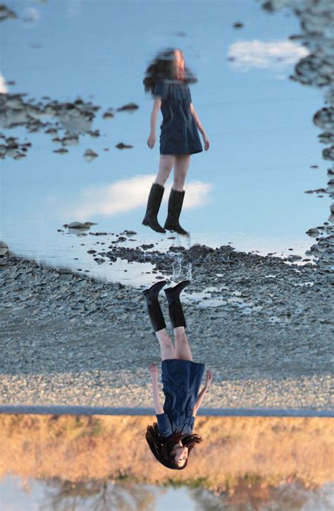 Reflection In A Puddle Makes My Friend Look Like She S Flying Levitation Photography