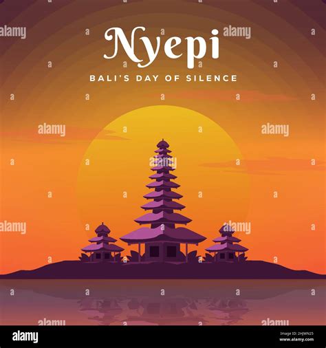 Nyepi Illustration Greeting Bali S Day Of Silence Design Stock Vector Image Art Alamy