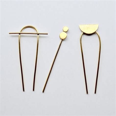 Horizon Brass Hair Pin Bun Pin Hair Fork Etsy I Love Jewelry