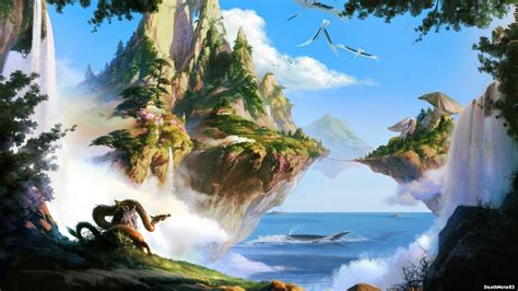 Fantasy Landscape Art Artwork Nature Scenery Wallpaper 2560x1440