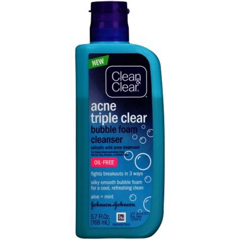 Clean And Clear Acne Triple Clear Bubble Foam Cleanser 57 Fl Oz Qfc