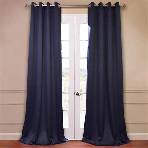 Exclusive Fabrics And Furnishings Semi Opaque Navy Blue Grommet Room
