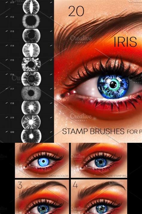 20 Iris Eyes Brushes Procreate Eye Brushes Iris Eye Photoshop Design