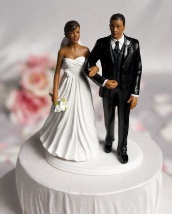 Just married via madeline trait ($50). Chic African American Wedding Cake Topper | Interracial ...