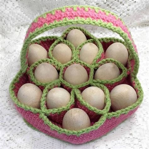 Crochet Pattern For Baker S Dozen Egg Basket Egg Carrier Crochet Patterns Crochet Crafts