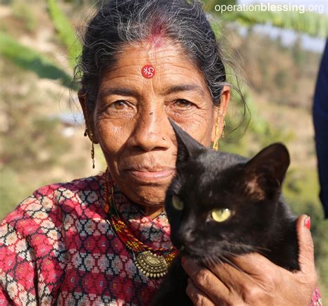 A Fascinating Black Cat We Met During A Humanitarian Outreach To Nepal