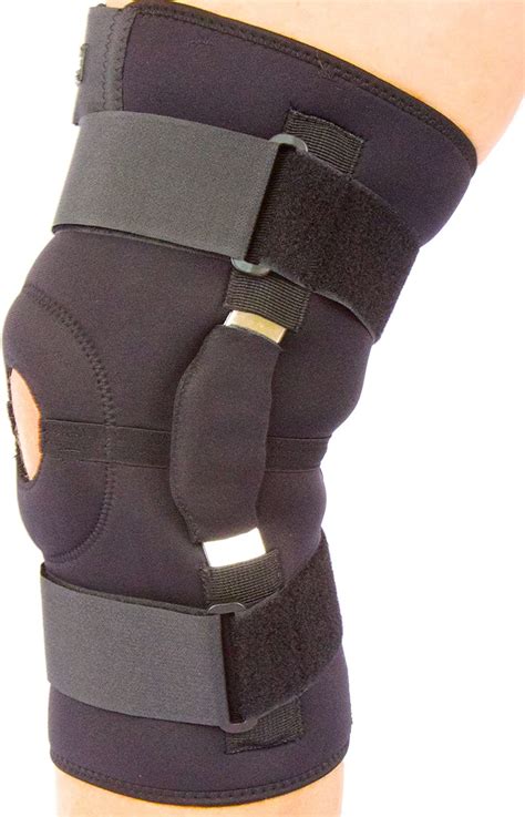 Hinged Adjustable Neoprene Knee Support Brace With Unique Multi Strap