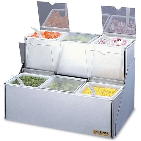 San Jamar B6706inl Ez Chill 6 Compartment Two Tier Stainless Steel
