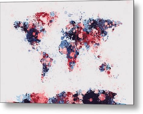 World Map Paint Splashes Digital Art By Michael Tompsett