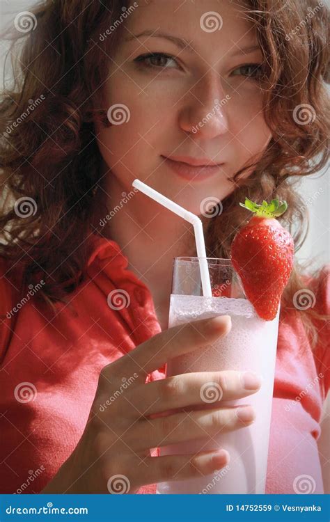 Girl Holding Milkshake Stock Image Image Of Enjoyment 14752559