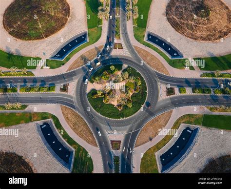 Large Roundabout At Dubai Silicon Oasis In Dubai Emirate Suburbs At