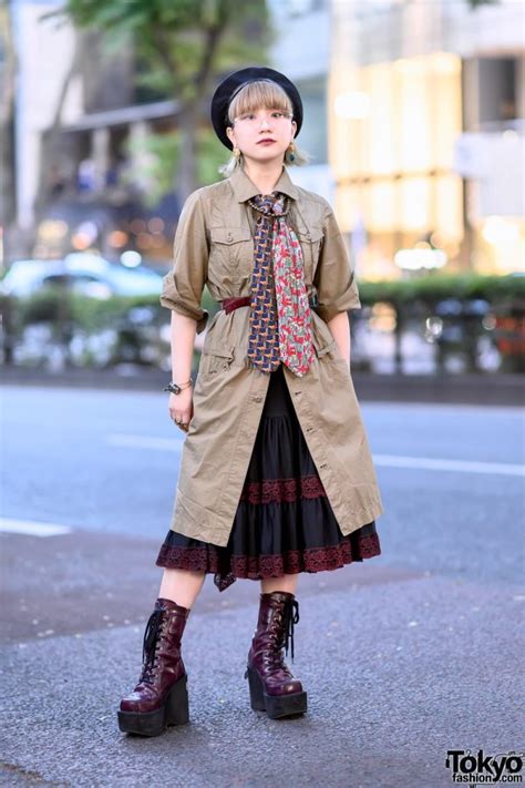 Harajuku Girl In Belted Trench Coat Tokyo Fashion