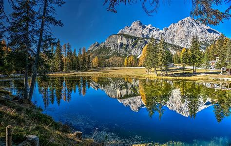 Foto Alpen Italien Dolomites Lake Antorno Natur Gebirge See