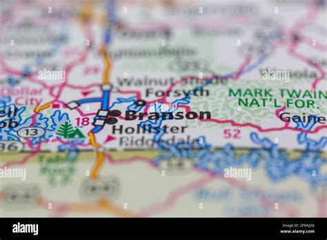 Branson Missouri Usa Shown On A Geography Map Or Road Map Stock Photo