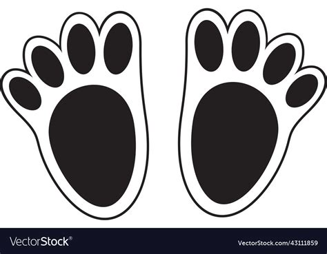 Easter Bunny Footprints Rabbit Royalty Free Vector Image
