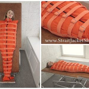 Orange Prison Sleep Sack Bondage Body Bag Straitjacket Mummification BDSM Cell Restraining