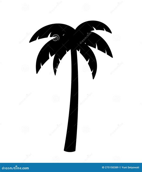 Palm And Coconut Tree Silhouette Png For Summer Element Stock Image
