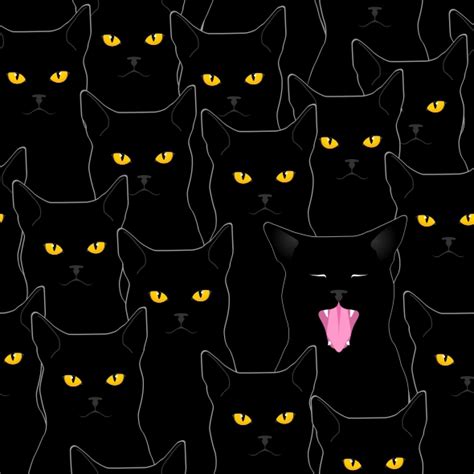 Black Cats Seamless Pattern On Behance