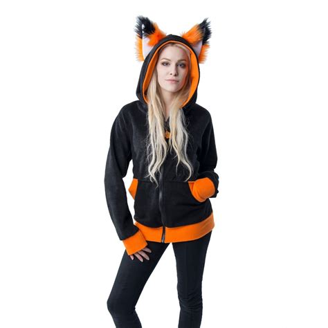 Pawstar Fox Yip Hoodie Furry Animal Ear Jacket Coat Red Etsy