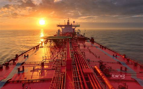 Tanker Ships Oil Tanker Ship Boat Sun Set Sunrise Sun Bing
