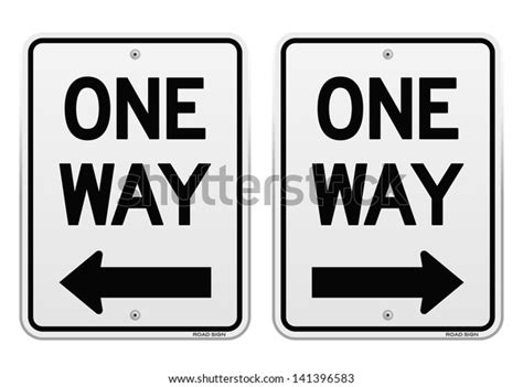 White One Way Signs Stock Vector Royalty Free 141396583