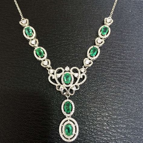 Natural Green Emerald Necklace Natural Gemstone Pendant Necklace 925