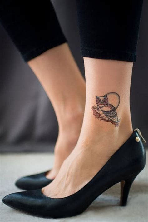 101 highly recommended owl tattoos in the us. small-owl-tattoo-on-ankle - CreativeFan