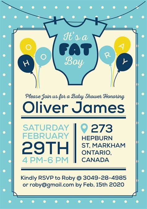 Its A Baby Boy Free Shower Invitation Card Design Template Ai