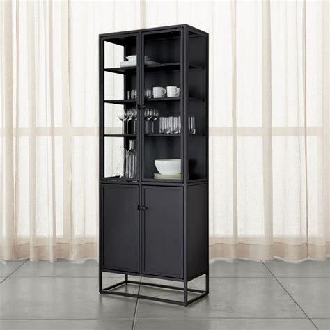casement black tall cabinet crate  barrel