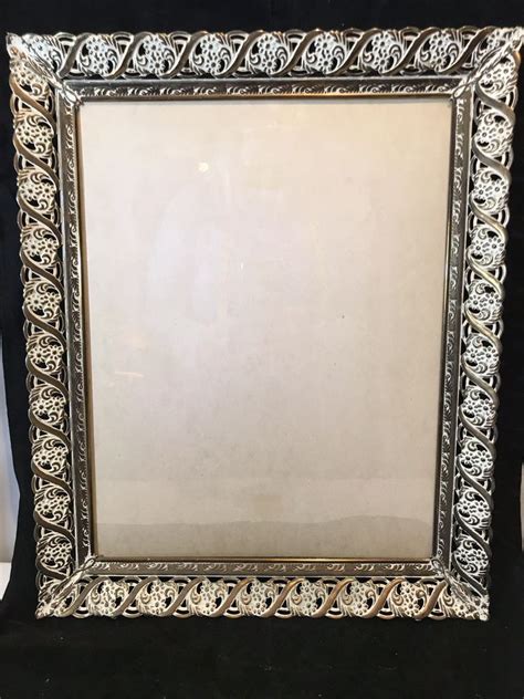 Vintage Gold And White Metal Picture Frame 13x16 Hollywood Regency