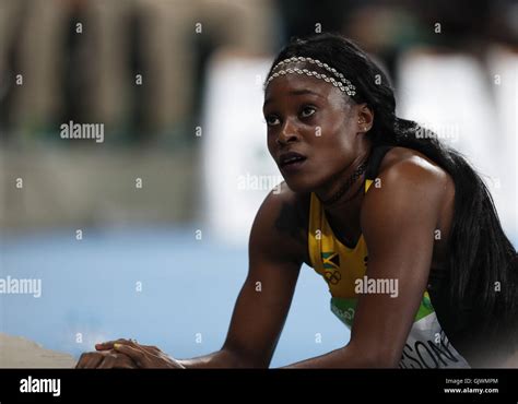 Rio De Janeiro Brazil 17th Aug 2016 Jamaicas Elaine Thompson Reacts After The Womens 200m