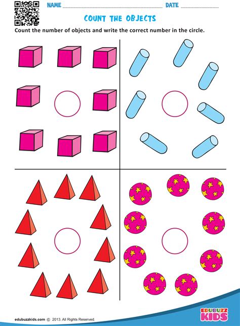 Count The Objects Kids Worksheets Preschool Kids Math Worksheets