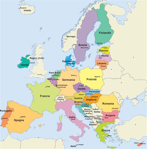 Scarica la cartina politica dell'italia pronta da stampare. Cartina Dell Europa | onzemolen