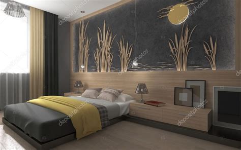 Modern Bedroom With Yellow Blanket Stock Photo By ©sanya253 82115482