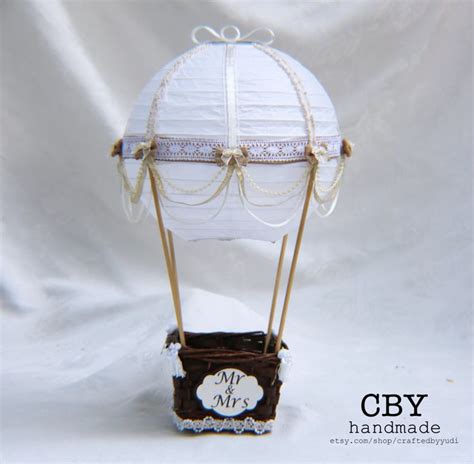 Large Hot Air Balloon Wedding Table Number Centerpiece Shabby Chic