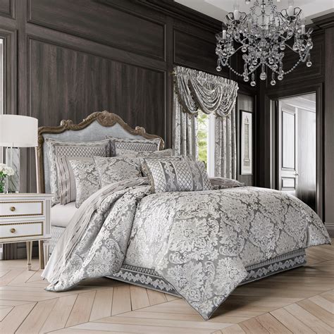 Belair Silver 4 Piece Comforter Set By J Queen Latest Bedding