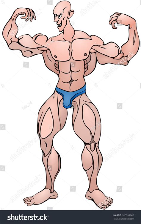 Bodybuilder Double Biceps Pose Vector Picture 스톡 벡터 로열티 프리 Shutterstock