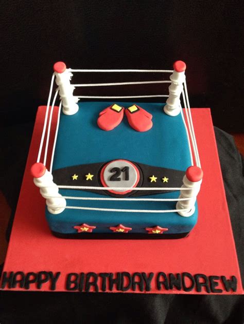 Boxing Ring Birthday Cake For A 21st Pasteles Para Hombre Tortas Pasteles De Cumpleaños
