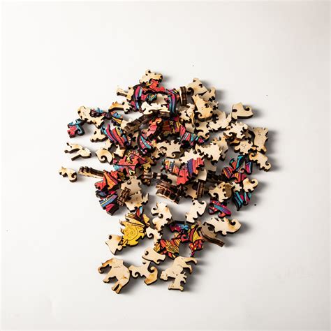 Magic Jigsaw Puzzle Unique Shape Jigsawcolorful Animal Wooden Etsy