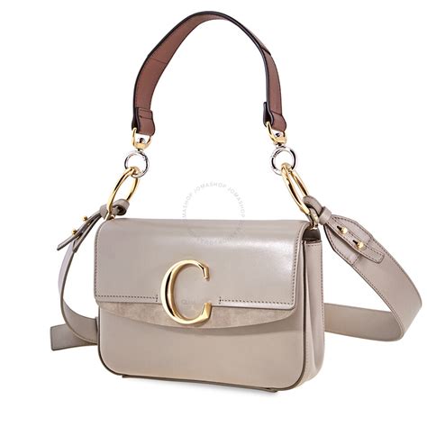 Chloe Small C Double Carry Bag Motty Grey Chc Ss A W Handbags Jomashop