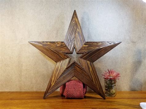 Rustic Wood Star Stained Beveled Wooden Star Outdoor Large