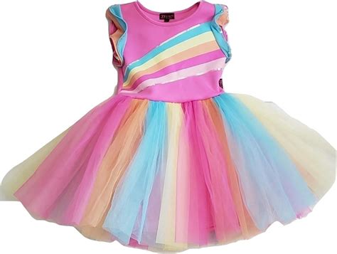 Girls Jojo Siwa Rainbow Tutu Party Dress X Small 4 5