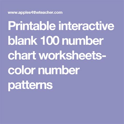Printable Interactive Blank 100 Number Chart Worksheets