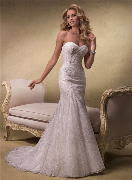 Elegant A Line Strapless Sweetheart Lace Wedding Dress With Corset Back