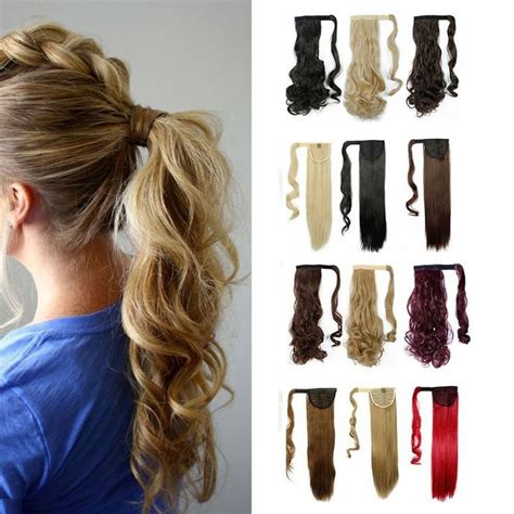 S Noilite 17 Clip In Hair Extensions Wrap Around Ponytail Long Curly