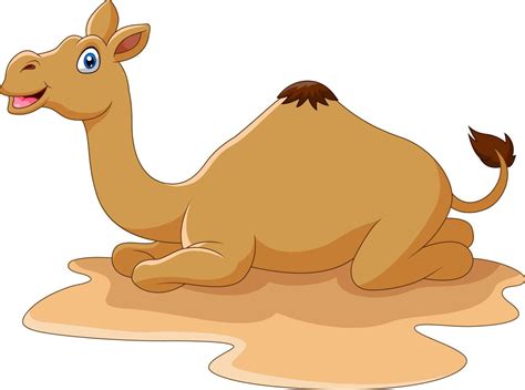 Camello Divertido De Dibujos Animados Sentado En El Desierto 12805533