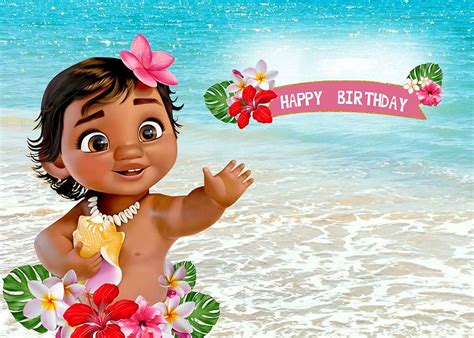 When our evp of sales, tiffany, asked for my help throwing her adorable little girl's 1st birthday party, i knew we were going to have some fun! TJ 7X5FT Baby Moana Backdrop 1st Birthday Party Decor ...
